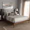 Baxton Studio Brooklyn Walnut Wood Grey Queen Size Platform Bed 140-7539 - alternate 2